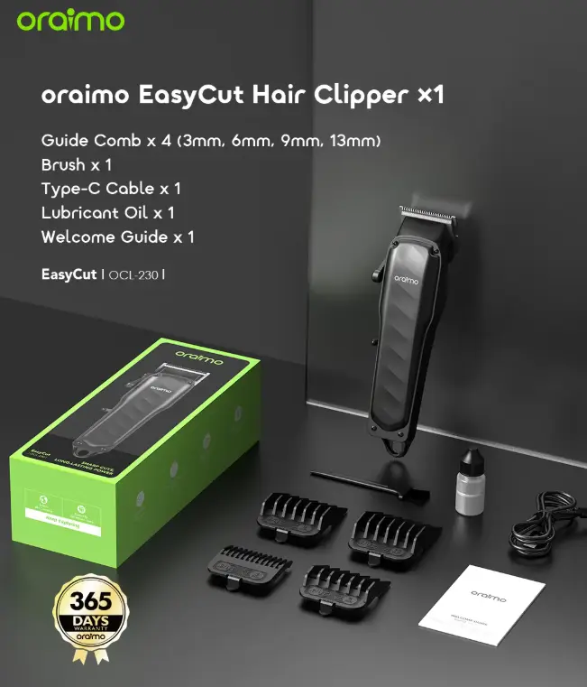 Oraimo EasyCut Super Powerful Adjustable Hair Clipper Shaving Machine